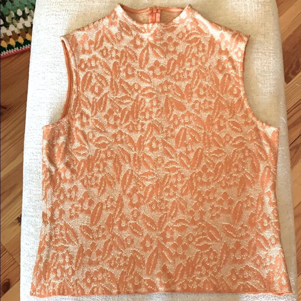 ST JOHN vintage Y2k high neck sleeveless classic org top /blouse